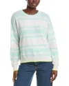 Brodie Cashmere Textured Stripe Cashmere Sweater In Blue