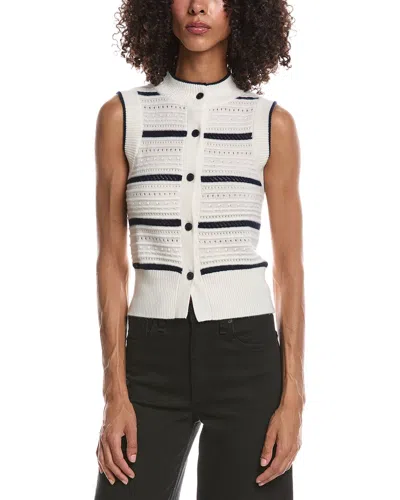 Brodie Cashmere Textured Taylor Tank Top In White