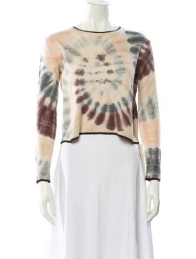 Pre-owned Brodie Cashmere Tie-dye Print Sweater In Neutral