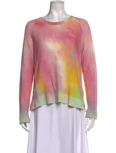 Pre-owned Brodie Cashmere Tie-dye Print Sweater In Pink