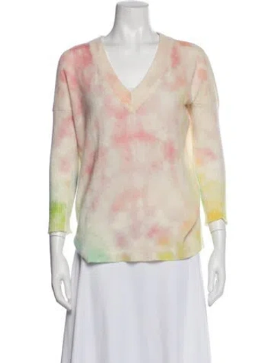 Pre-owned Brodie Cashmere Tie-dye Print Sweater In Purple