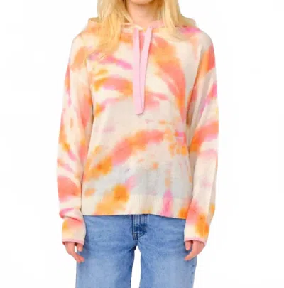 Brodie Cashmere Tropic Hoodie In Orange/white/pink In Multi