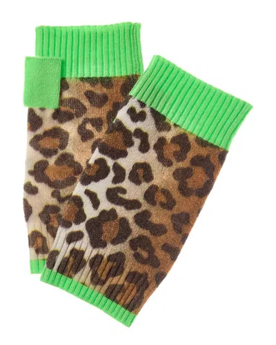 Brodie Cashmere True Leopard Wrist Warmers In Animal Print