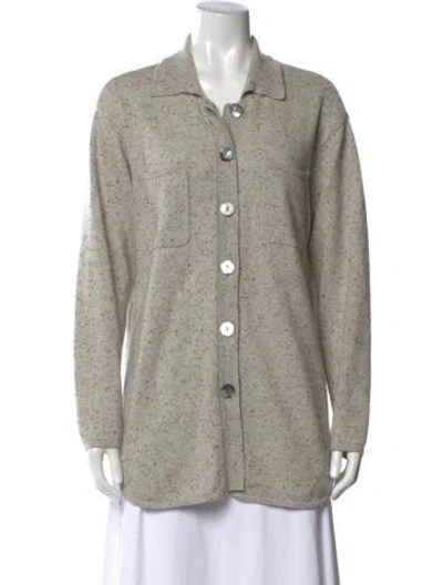 Pre-owned Brodie Cashmere Tweed Pattern Sweater In Gray