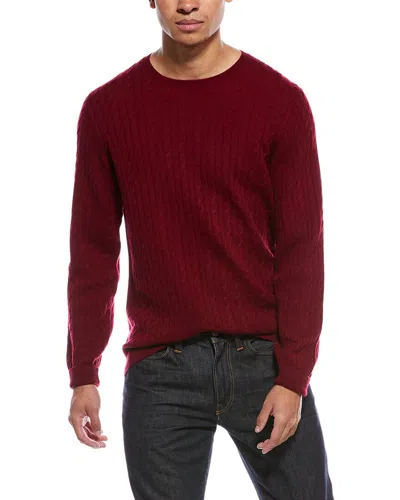 Brodie Cashmere Twist Cable Wool & Cashmere-blend Crewneck Sweater In Purple