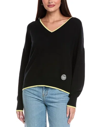 BRODIE CASHMERE BRODIE CASHMERE TWIST SMILEY CASHMERE V-NECK SWEATER