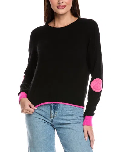 BRODIE CASHMERE TWIST SMILEY PATCH CASHMERE SWEATER