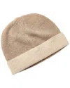 Brodie Cashmere Two-tone Beth's Cashmere Beanie In Brown