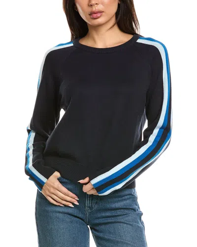 Brodie Cashmere Varsity Crewneck Cashmere-blend Sweater In Black