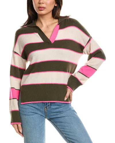 Brodie Cashmere Varsity Rugby Polo Cashmere Sweater In Multi