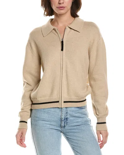 Brodie Cashmere Varsity Zip Through Cashmere-blend Jacket In Blue