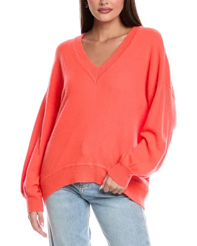 Brodie Cashmere Verity V-neck Cashmere Sweater In Orange