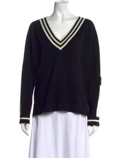 Pre-owned Brodie Cashmere V-neck Sweater In Black