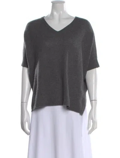 Pre-owned Brodie Cashmere V-neck Sweater In Gray