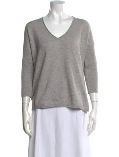 Pre-owned Brodie Cashmere V-neck Sweater In Grey