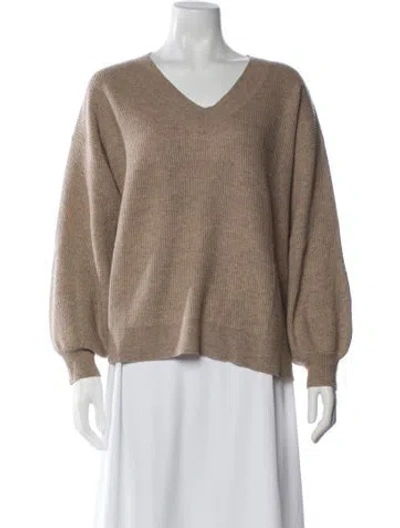 Pre-owned Brodie Cashmere V-neck Sweater In Neutral