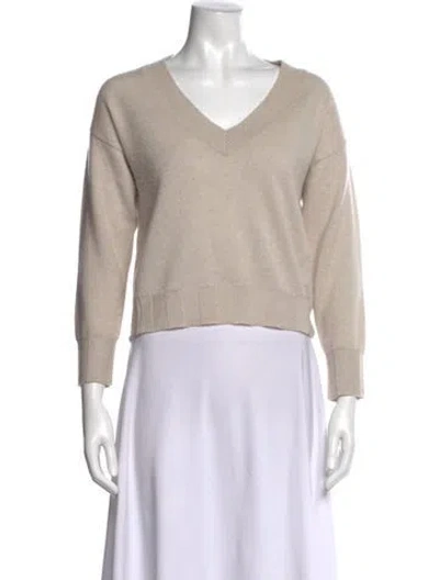 Pre-owned Brodie Cashmere V-neck Sweater In Neutral