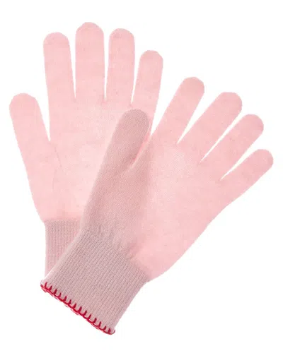 Brodie Cashmere Whipstitch Cashmere Gloves In Pink