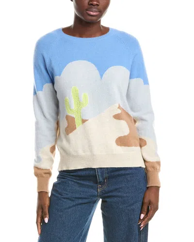 Brodie Cashmere Wild West Cashmere Sweater In Blue