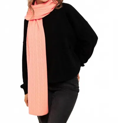 Brodie Cashmere Women's Cable Scarf In Diva Pink In Red