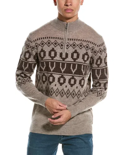 Brodie Cashmere Wool & Cashmere-blend 1/2-zip Sweater In Brown