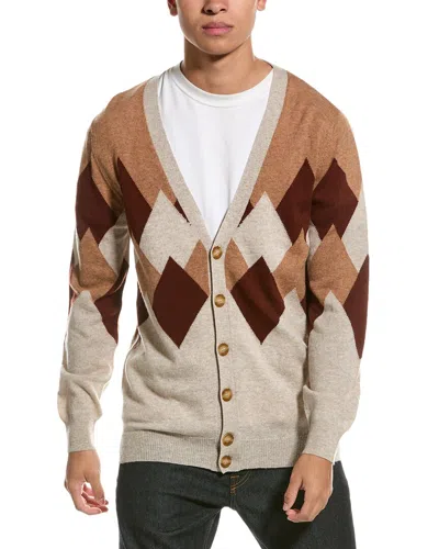 Brodie Cashmere Wool & Cashmere-blend Cardigan In Beige