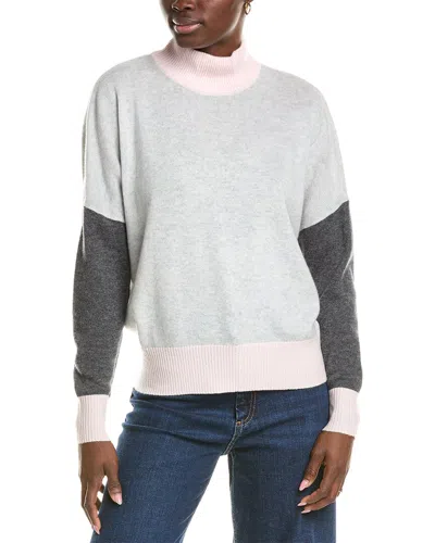 Brodie Cashmere Wool & Cashmere-blend Color Block Jumper In Grey