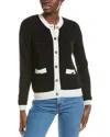 Brodie Cashmere Wool & Cashmere-blend Contrast Button Jacket In Black