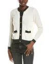 Brodie Cashmere Wool & Cashmere-blend Contrast Button Jacket In White