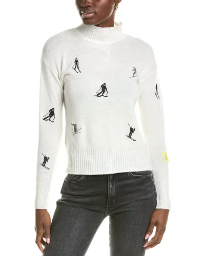 Brodie Cashmere Wool & Cashmere-blend Ditsy Skier Mock Neck Jumper In White