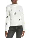 Brodie Cashmere Wool & Cashmere-blend Ditsy Skier Mock Neck Jumper In White