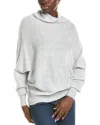 Brodie Cashmere Wool & Cashmere-blend High Neck Slouchy Bat Jumper In Grey