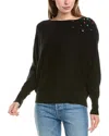 Brodie Cashmere Wool & Cashmere-blend Hot Fix Off Shoulder Jumper In Black