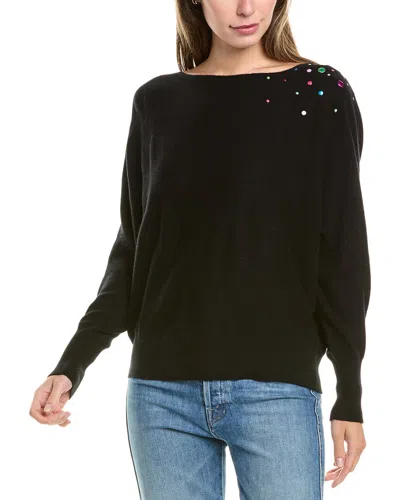 Brodie Cashmere Wool & Cashmere-blend Hot Fix Off Shoulder Jumper In Black
