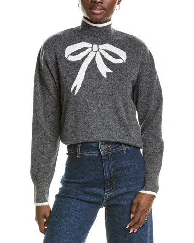 BRODIE CASHMERE WOOL & CASHMERE-BLEND LUREX BOW MOCK NECK JUMPER