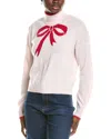 Brodie Cashmere Wool & Cashmere-blend Lurex Bow Mock Neck Jumper In Pink
