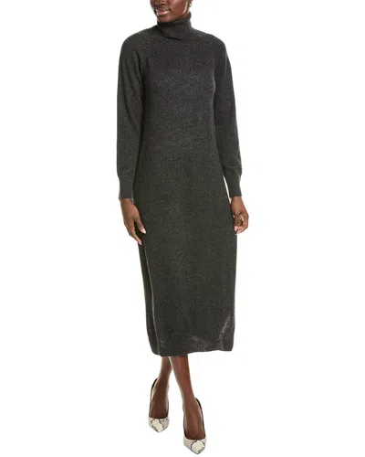 Brodie Cashmere Wool & Cashmere-blend Luxe Roll Neck Dress In Grey
