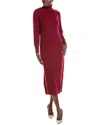 Shop Brodie Cashmere Wool & Cashmere-blend Luxe Roll Neck Dress In Red