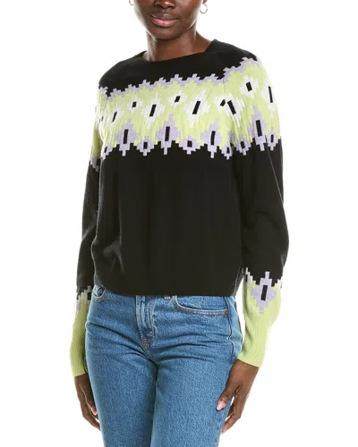 Brodie Cashmere Wool & Cashmere-blend Pastel Fairisle Jumper In Black