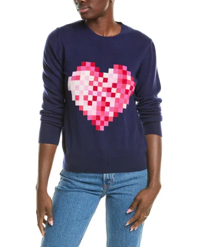 Brodie Cashmere Wool & Cashmere-blend Pixel Heart Jumper In Blue