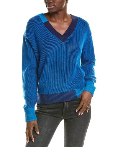 Brodie Cashmere Wool & Cashmere-blend Plaited Color Pop Jumper In Blue