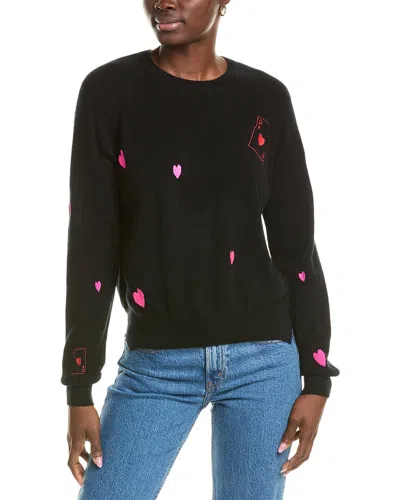 Brodie Cashmere Wool & Cashmere-blend Queen Of Hearts Sweater In Black