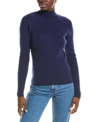 Brodie Cashmere Wool & Cashmere-blend Skinny Mock Neck Jumper In Blue