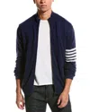 Brodie Cashmere Wool & Cashmere-blend Stripe Sleeve Jacket In Blue