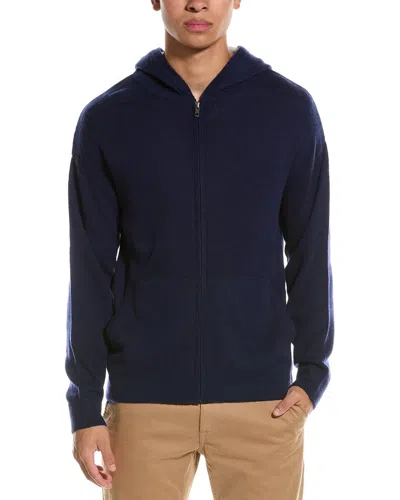 Brodie Cashmere Wool & Cashmere-blend Zip Hoodie In Blue