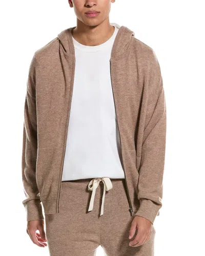 Brodie Cashmere Wool & Cashmere-blend Zip Hoodie In Beige