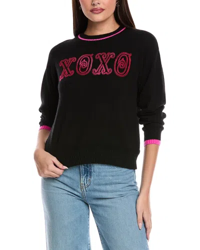 Brodie Cashmere Xoxo Cashmere Crewneck Sweater In Black