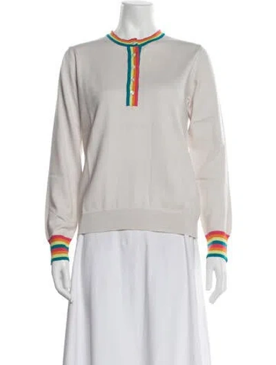 Pre-owned Brodie Colorblock Pattern Crew Neck Sweater W/ Tags In Neutrals