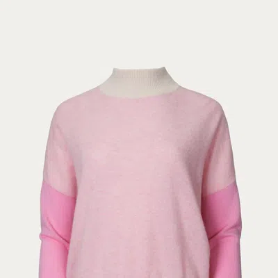 Brodie Isabella Colorblock Cashmere Jumper In Pink
