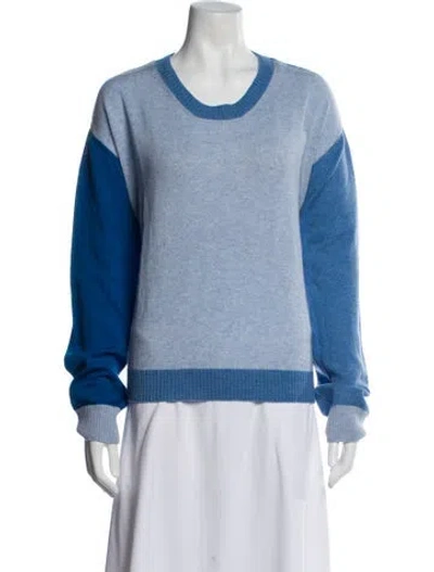 Pre-owned Brodie Merino Wool Colorblock Pattern Sweater In Blue